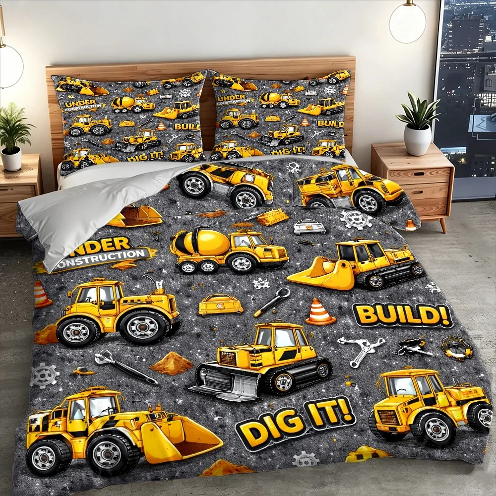 3Pc Construction Vehicle Theme - огляд і ціна Duvet Cover Sets With Zipper