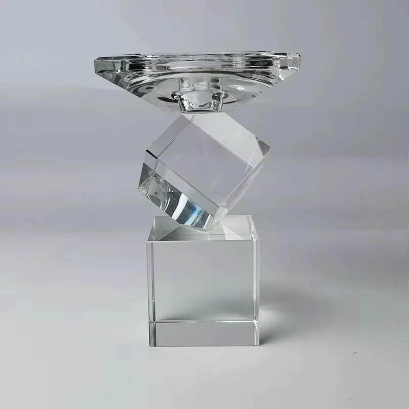 

Manufacturer custom candle holder K9 transparent crystal glass tea lamp candle holder home decoration