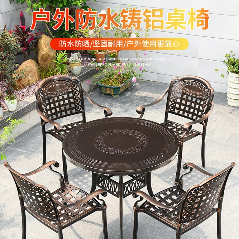 

Outdoor tables and chairs cast aluminum courtyard outdoor villa outdoor garden wrought iron table