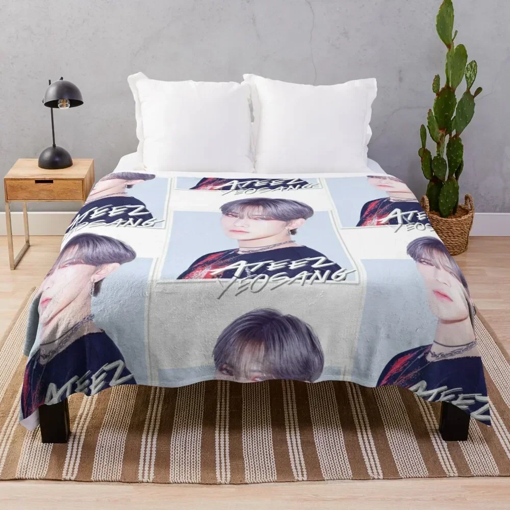 

Ateez - Yeosang Throw Blanket Flannels Blankets For Sofas Blankets For Baby for winter Blankets