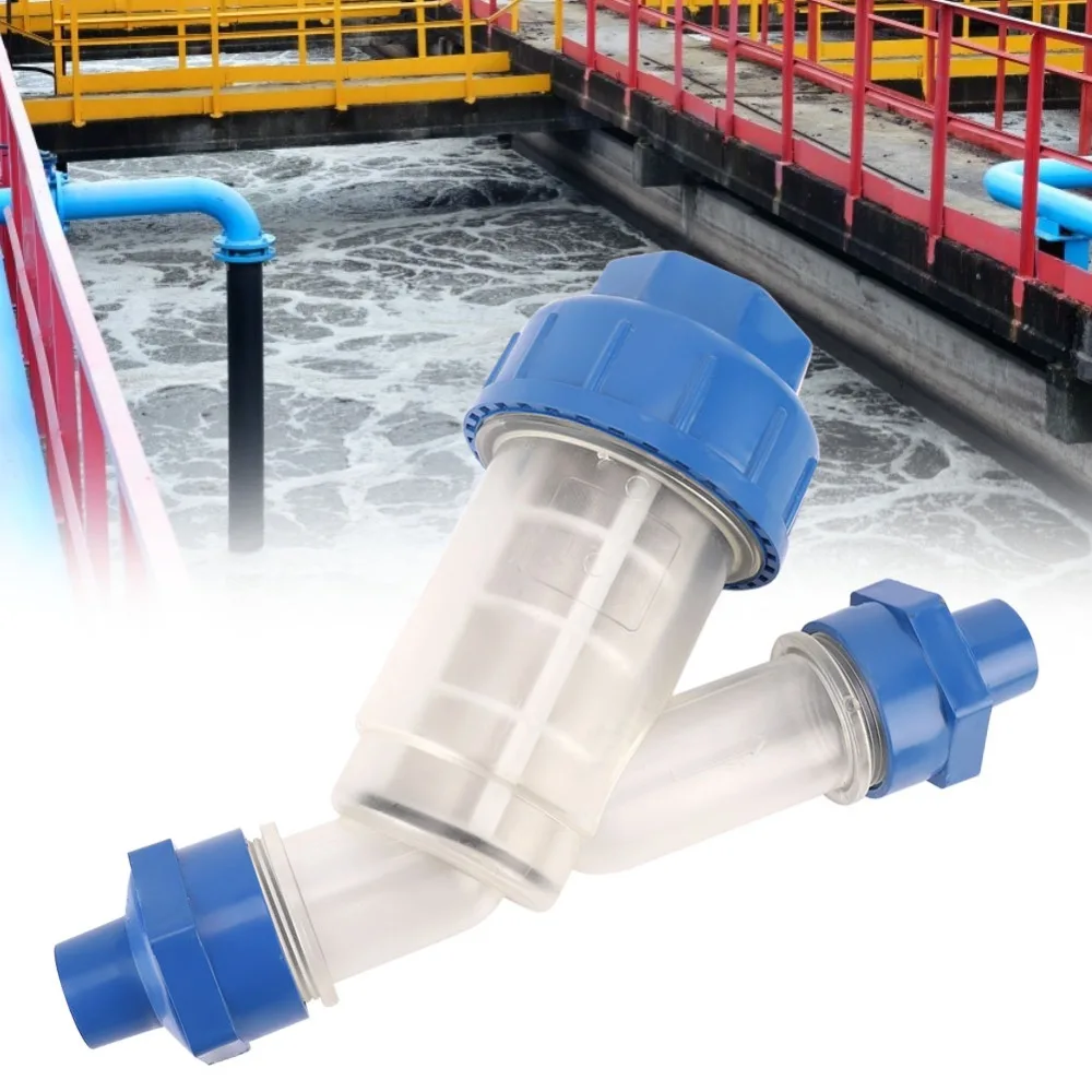 PP Poultry Drinking Water Filter Transparent Y-Shaped Shell Chicken Water Filter System Threaded Connecting Ends
