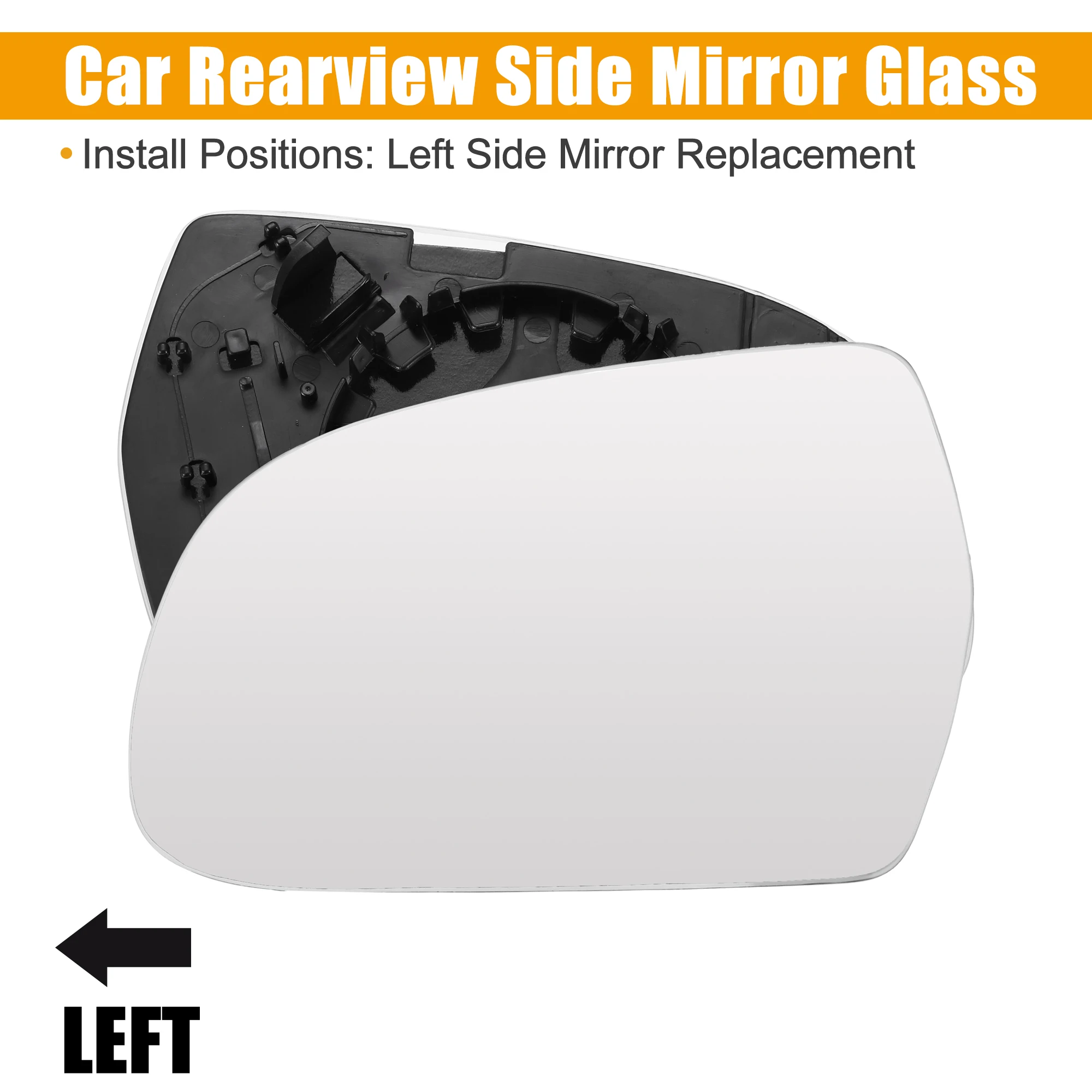 Uxcell Car Left Side Rearview Heated Mirror Glass with Backing Plate for Audi A3 8P1 2010-2012 No.8K0857535E