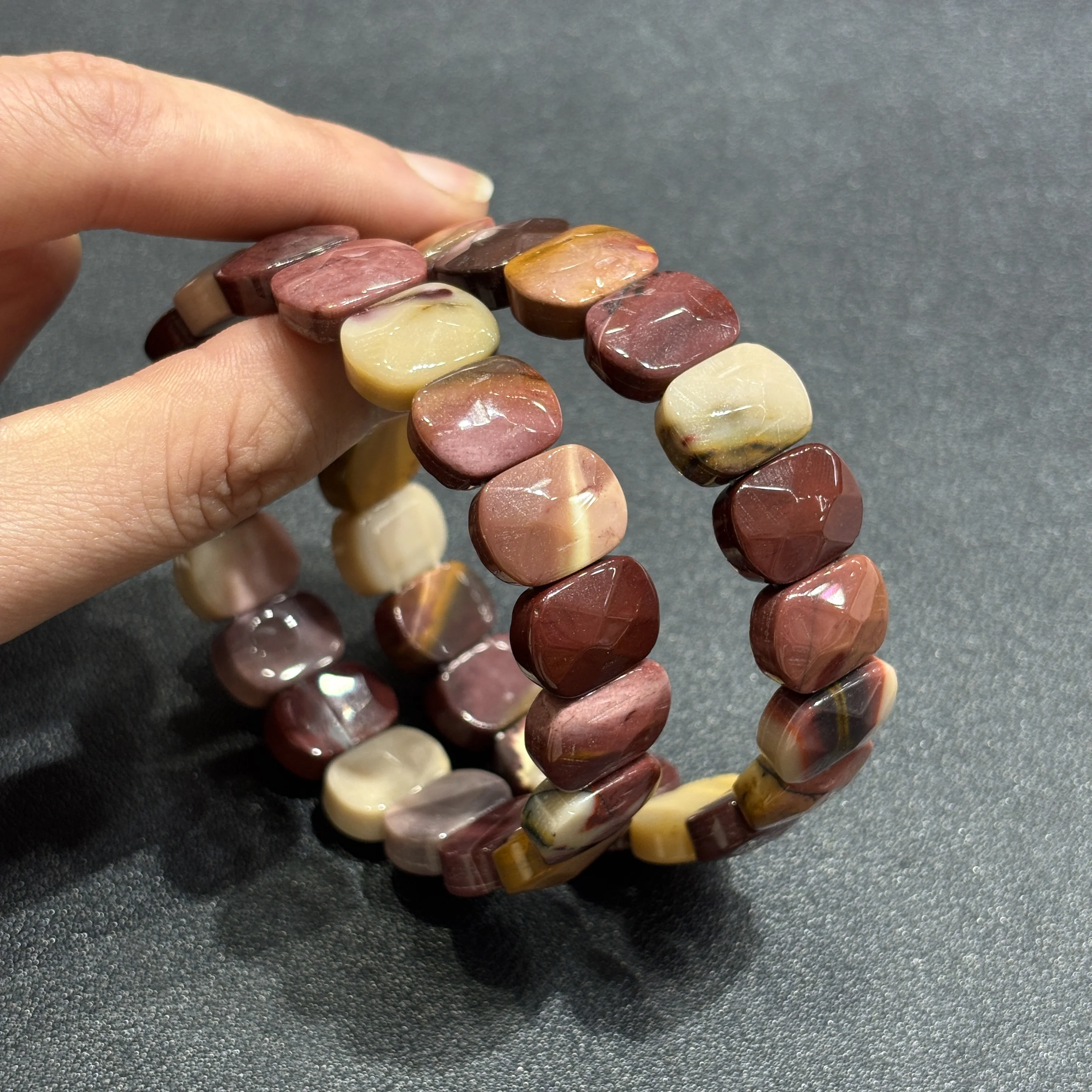 

Natural Yellow Jasper Smooth Oval Tablet Bead Bracelet,Vintage Multicolor Crystal Jewelry,Aesthetic Fashion Accessories,