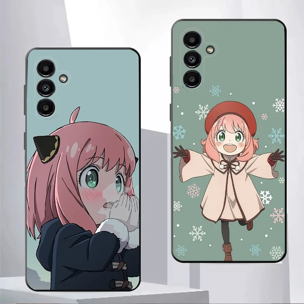 

S-Spy X Family Anya Forger Phone Case For Samsung Galaxy A13,21s,22,31,32,52,53,71,80,91 Black Soft Cover