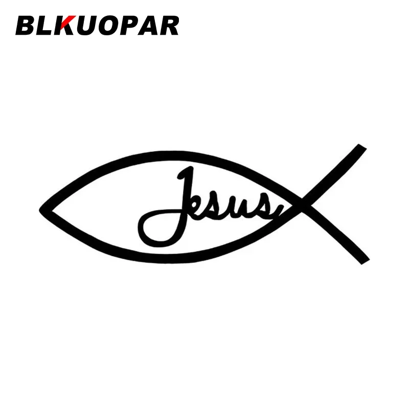 

BLKUOPAR Jesus Fish Car Sticker Creative Personalized Original Sunscreen Decal Waterproof Windshield Laptop Decoration Car Good