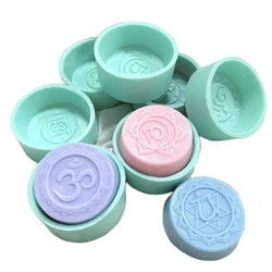 European Style Yoga Pattern Symbol Energy Stone Silicone Mold Chocolate Fondant Cake Biscuit Handmade Soap Epoxy Mould M565