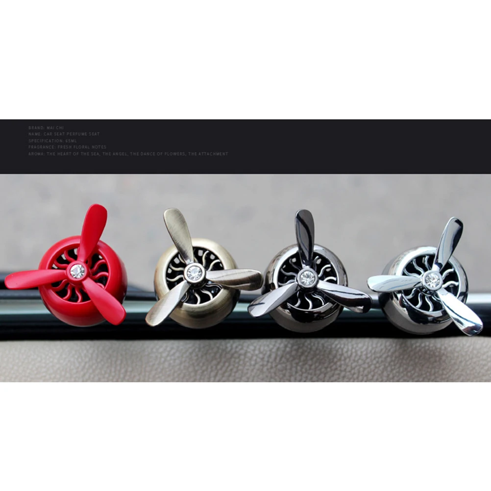 

Air Freshener Vent Clip Air Essential Oil Conditioner Alloy Fan Fragrance Diffuser Propeller Shape Car Perfume (Black)