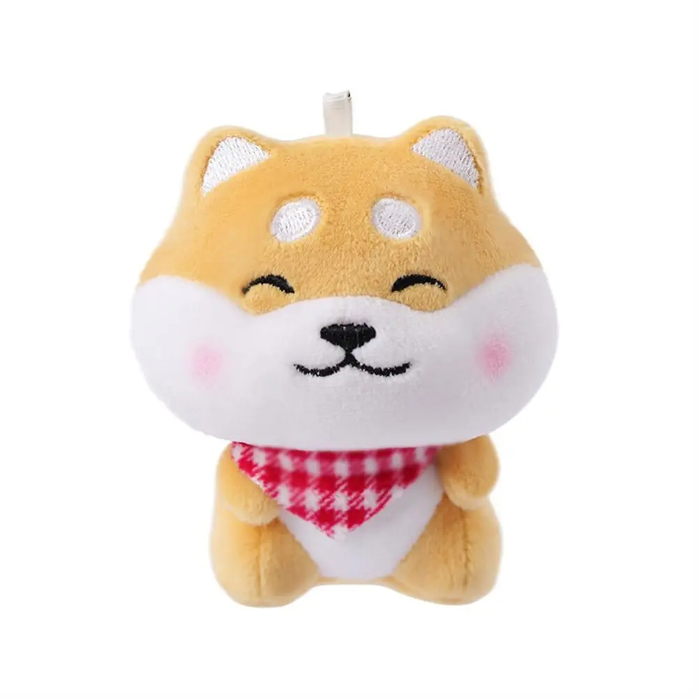 Gevulde pop pluche hond sleutelhanger schattige sjaal pluche pop sjaal Shiba sleutelhanger rugzak cartoon puppy hond hanger auto sleutelhanger