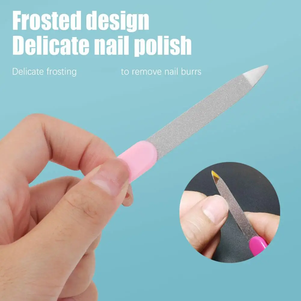 1 Stuk Nail Art Metalen Vijlen Plastic Handvat Dubbelzijdig Gereedschap Nagelvijl Pedicure Acryl Diy Manicure Nail Pro Polish Gel L8u6