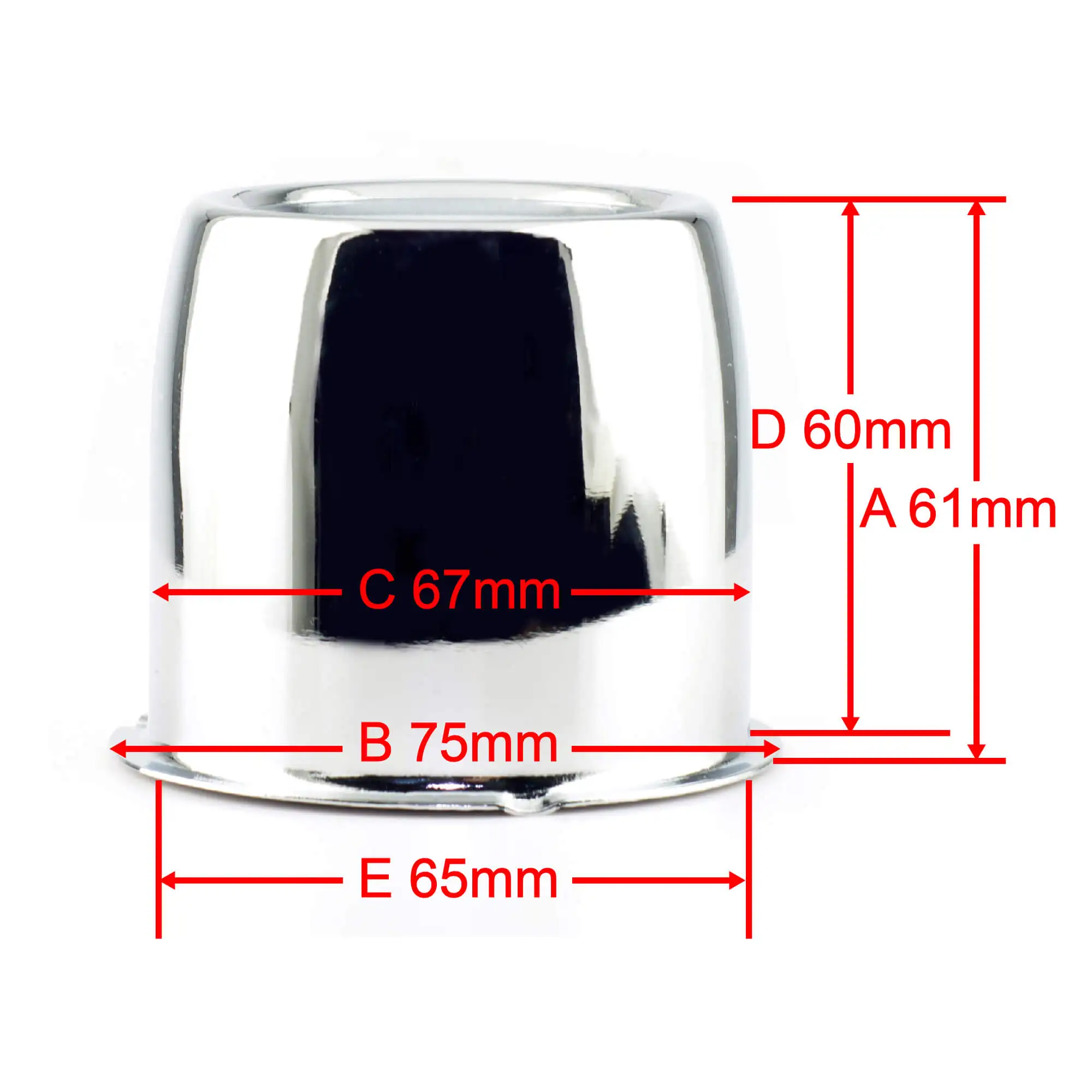 4pcs 67mm 2.64in Wheel Center Cap For Push Through Truck Bore Or Trailer Tall 2.4in Hub Cover Carbon Steel Car Accesroies Chrome