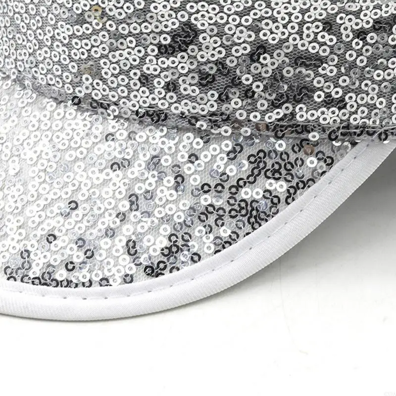 

Sparkling Captain Hat Mirrored Sequins Hat for Bachelorette Party Disco Captain Hat Disco Hat for Actor Actress 6XDA