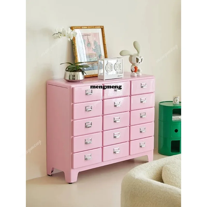 Modern Living Room Cabinet Retro Bedroom Four-layer Chest of Drawers Sideboards Home Locker Metal Drawer Storage Cabinet Buffet