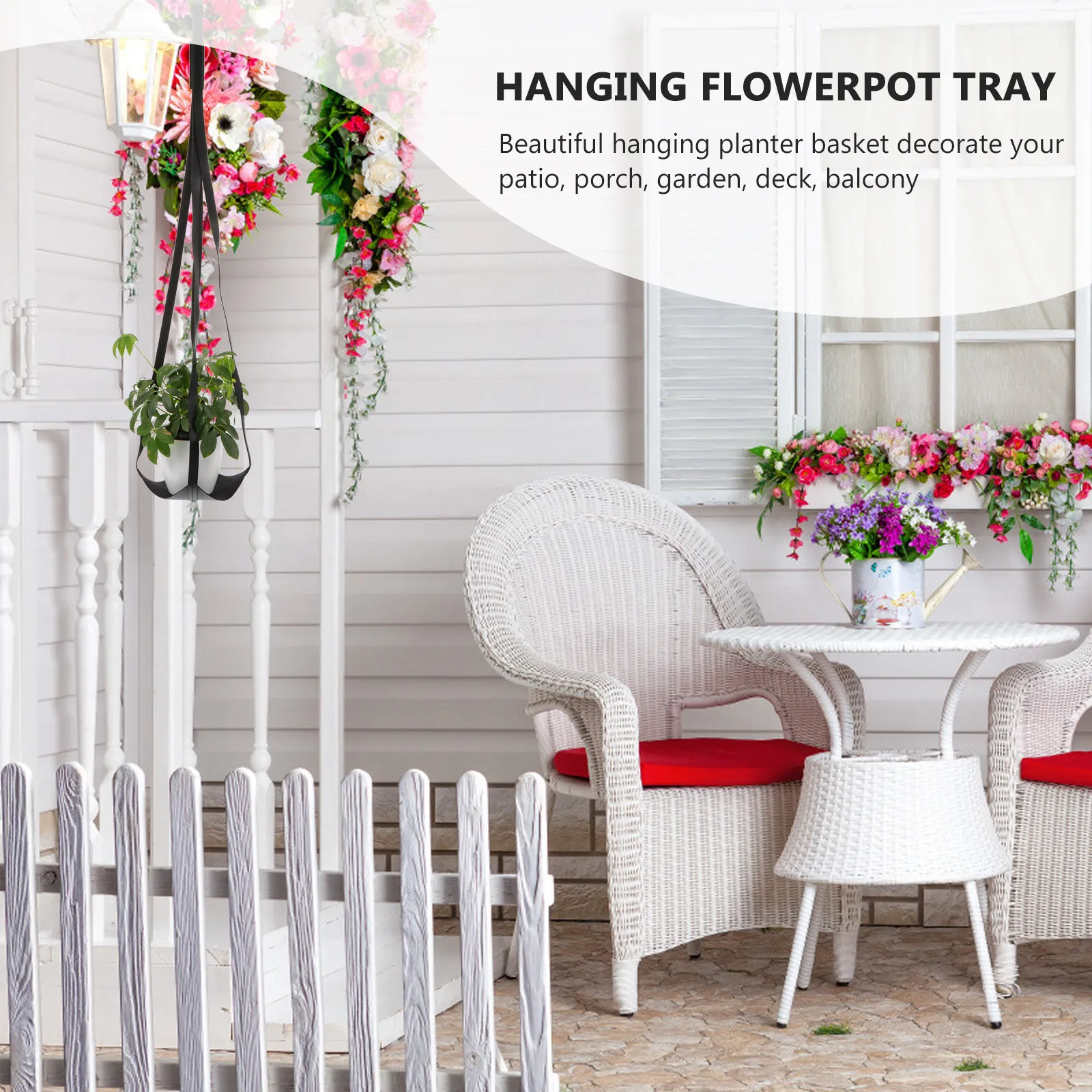 Planter Hanger Elegant Handcrafted Potted Plant Hanging Basket Ideal for Porch Deck Flowerpot Display and Home Office