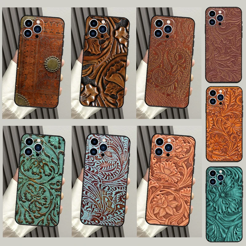 Brown Tooled Leathe… - image