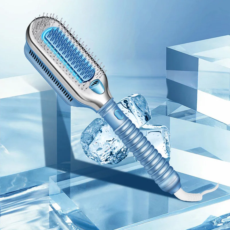 فرشاة شعر احترافية متعددة الوظائف ذات جهد مزدوج لتجفيف الرياح الباردة، مشط تمليس الشعر المجمد من أنيون بلو راي #1