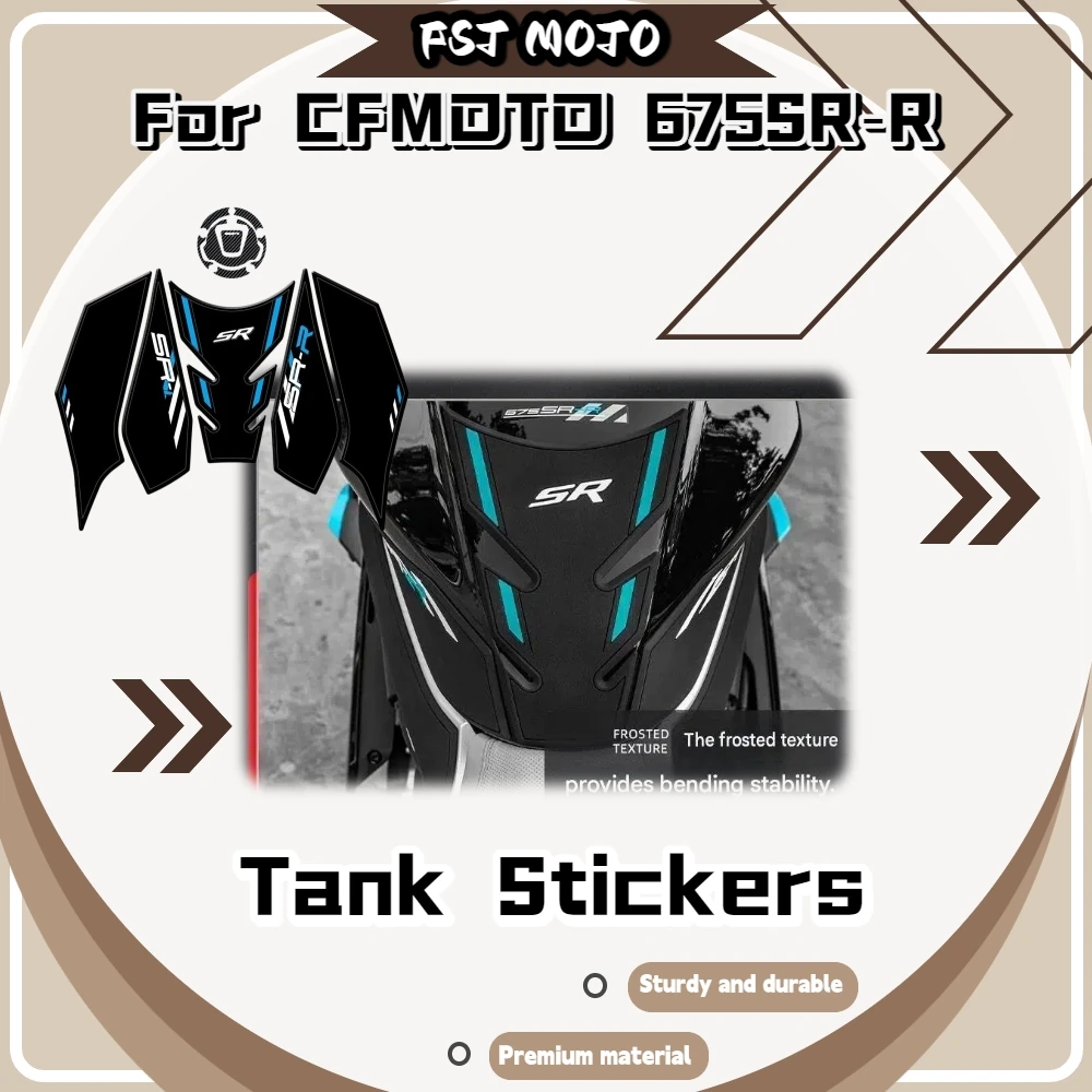 For CFMOTO 675SR‑R Full Rubber Tank Pad Kit Non‑Slip Decals 3mm Thickened Protect Original Paint Mod Accessories