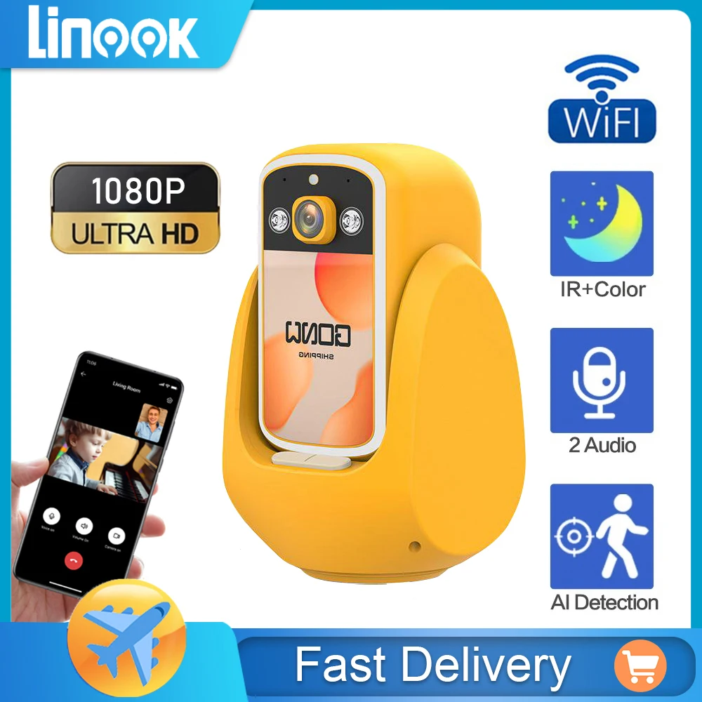 

Linook, video call camera, intelligent automatic tracking CCTV camera, indoor wireless monitoring, FHD 1080P, WiFi, CCTV