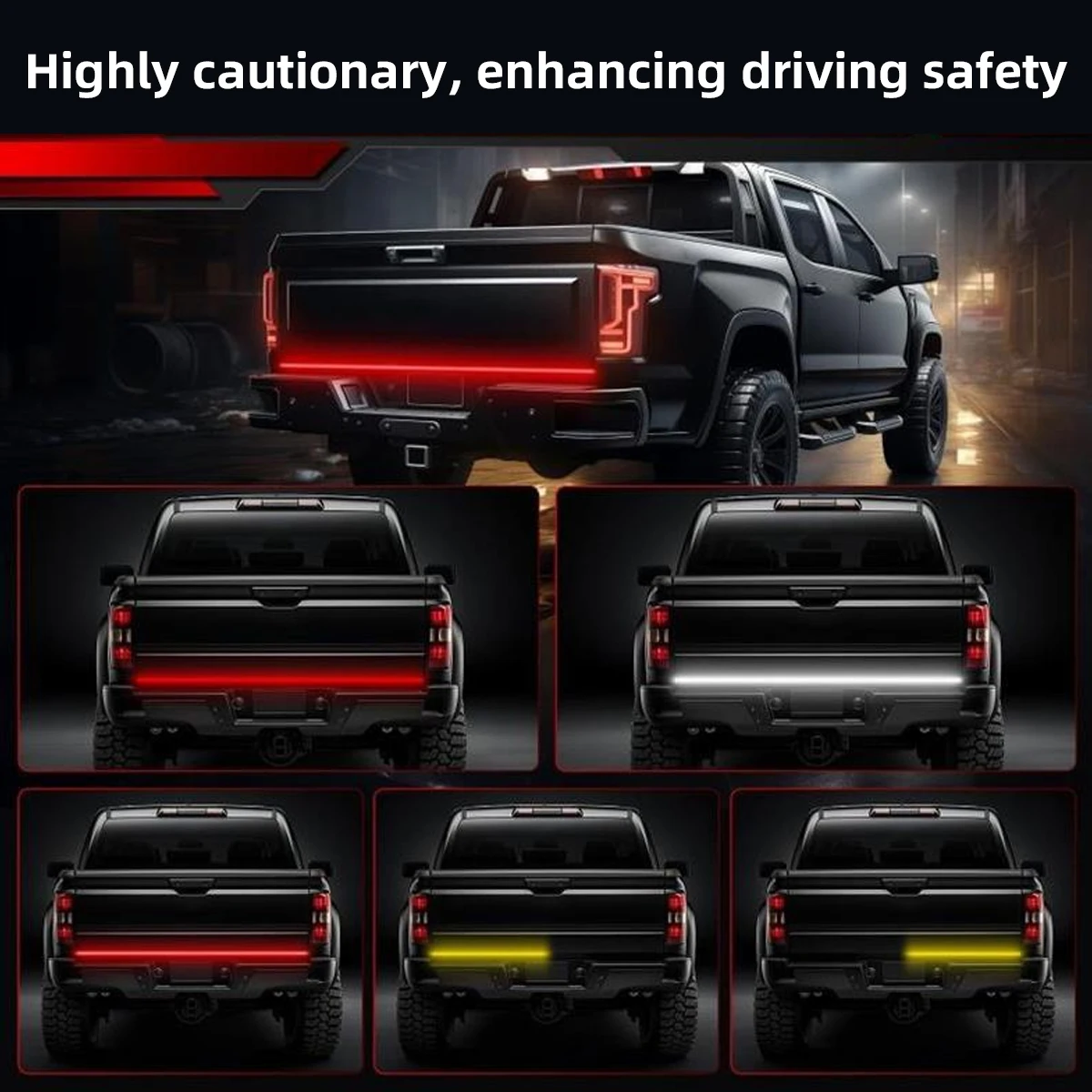 1.2/1.5m Truck Tailgate LED Light Strip, Pickup Truck/Trailer/SUV Full-Function Reverse Turn Signal Taillight Waterproof Design