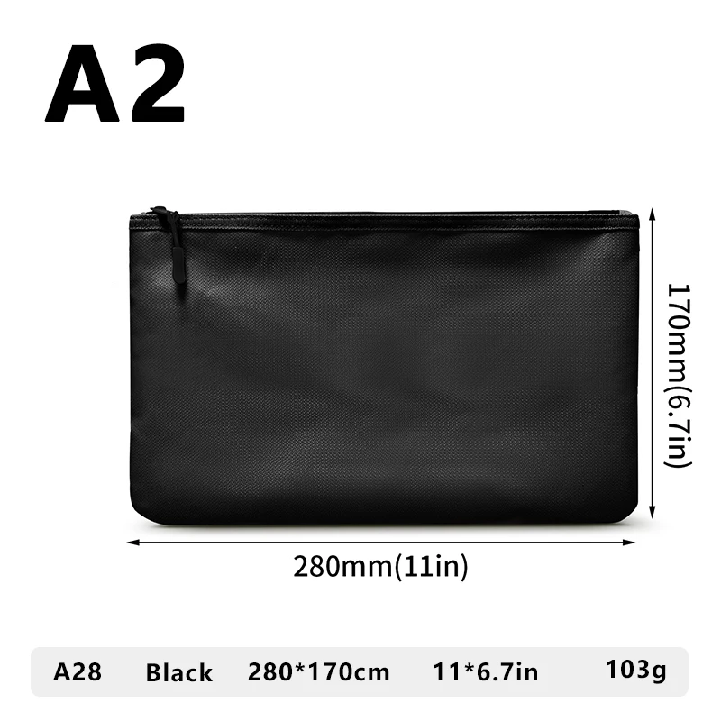 Portable Fireproof Waterproof Document Envelope File Folder Cash Pouch With Zipper Fireproof Safe Money Bag For Home Office