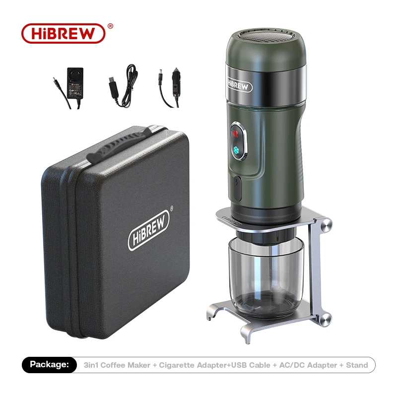 HiBREW Wireless Electric Portable Espresso Coffee Machine for Car & Home Camping Coffee Maker Fit Nespresso Dolce Capsule Powder