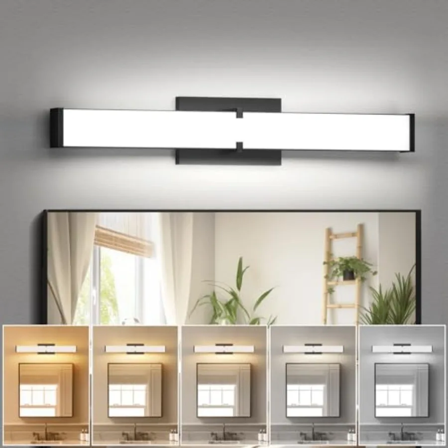 Modern Bathroom Light Fixtures Over Mirror, 32 Inch Dimmable Vanity Lights for Bathroom, 36W 3200 Lumen 5CCT LED Vanity Light B