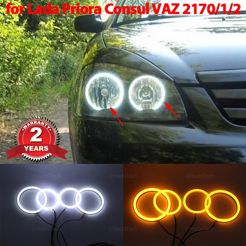 

Turn Signal Switchback White Yellow Halo Ring Angel Eyes Cotton LED Light for Lada Priora Consul VAZ 2170 2171 2172 2007-2018