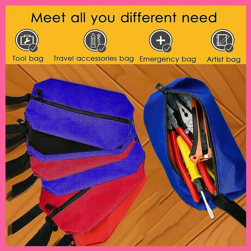 

ABNM 6-пакет небольшой сумки для инструментов на молнии, водонепроницаемая сумка для инструментов из ткани Оксфорд, портативная сумка для инструментов-органайзер (9,8 х 3,3 х 2,7 дюйма) Du
