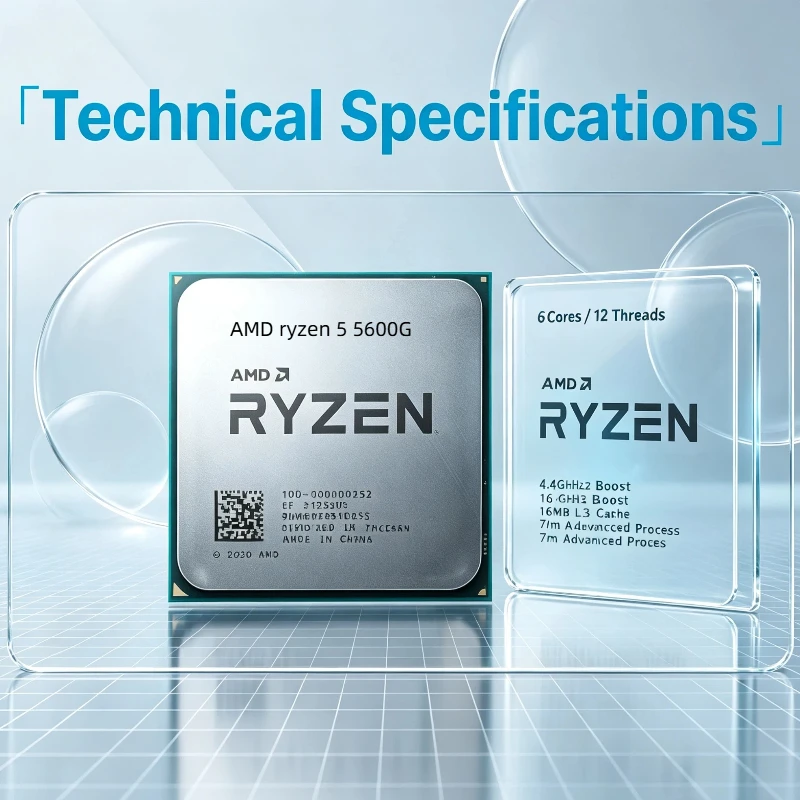 AMD R5 5600G Ryzen 5 5600G CPU Processor 6‑Core 12‑Thread 3.9GHz 65W 16MB L3 Cache Socket AM4 Desktop CPU 100‑000000252