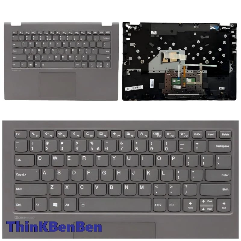 

Клавиатура с подсветкой (черная), верхняя часть корпуса (пальмрест) для Lenovo Ideapad Flex C340 14 API IWL IML 5CB0S17352