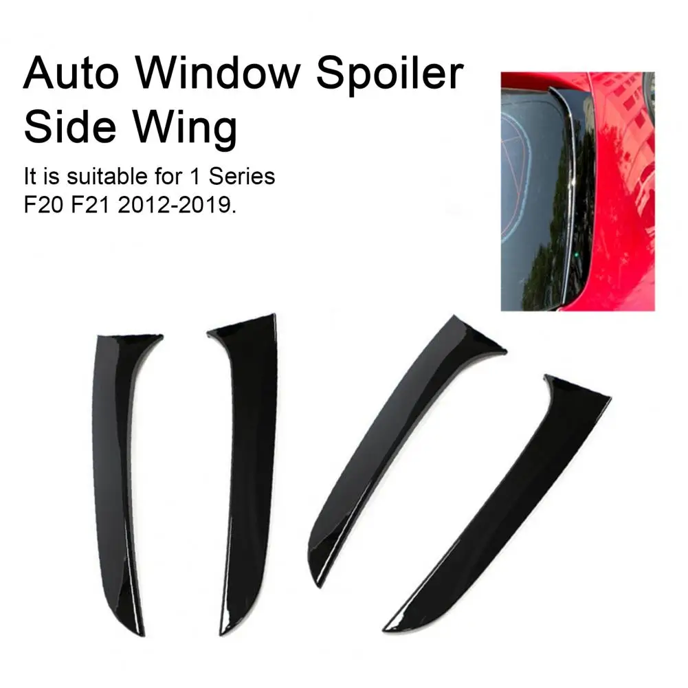 

Rear Spoiler 2Pcs Exquisite Anti-rust Bright Black Car Rear Window Spoiler Side Wing