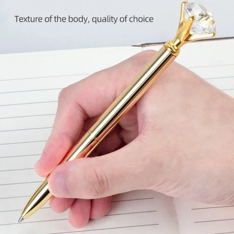 1/8Pcs Fashion Crystal Diamond Metal Ballpoint Pens Office School Students Gifts 1.0mm Refill Roller Writting Ball Point Pen