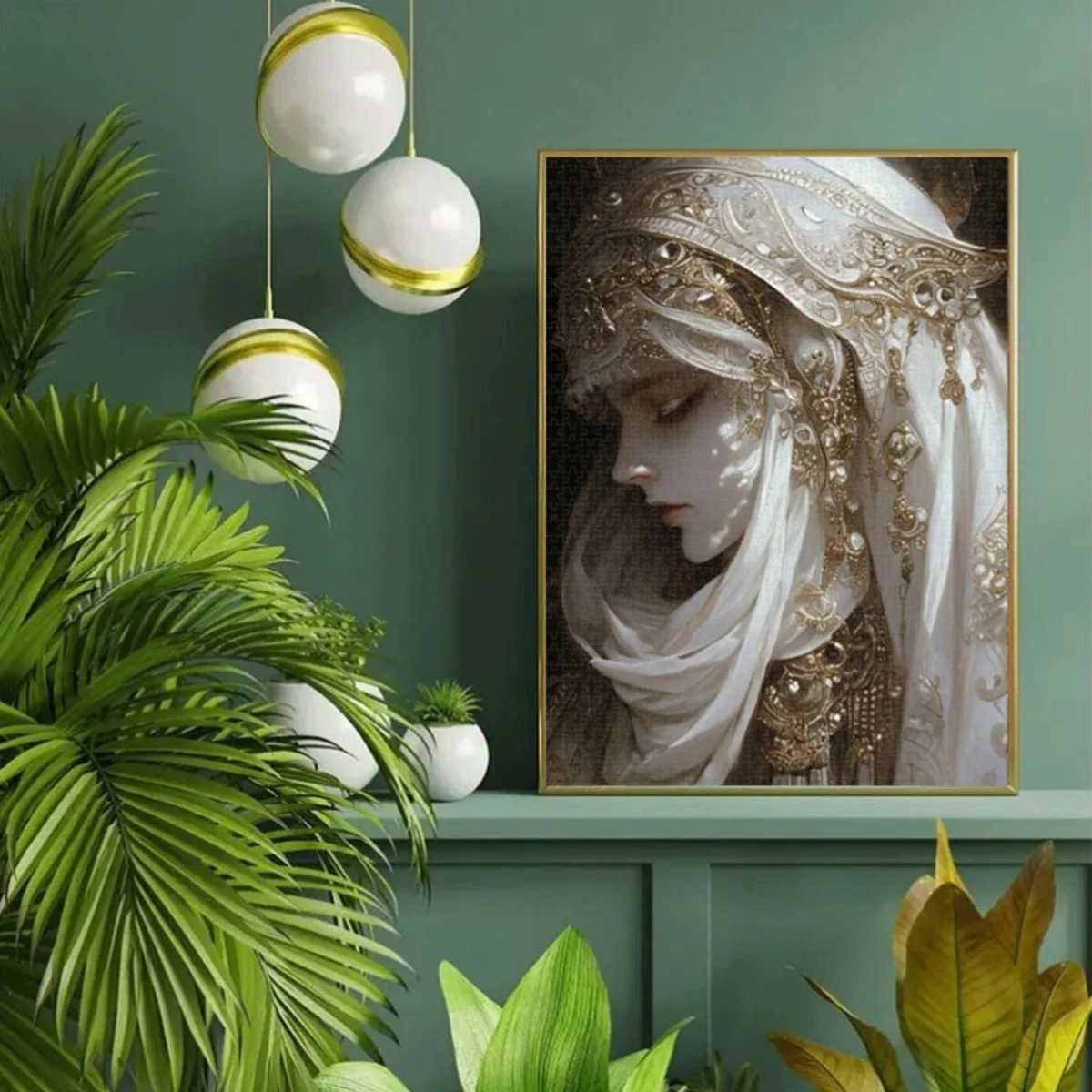 Puzzle da 1.000 pezzi di elegante signora in abbigliamento ornato: qualità premium, gioco fai da te impegnativo per adulti e famiglie, migliora l'occhio della mano