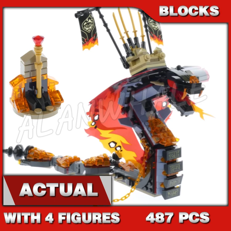 

487pcs Fire Fang Snake Armor Shield Destroyer Scimitar 11329 Building Blocks Children Sets Compatible With Model