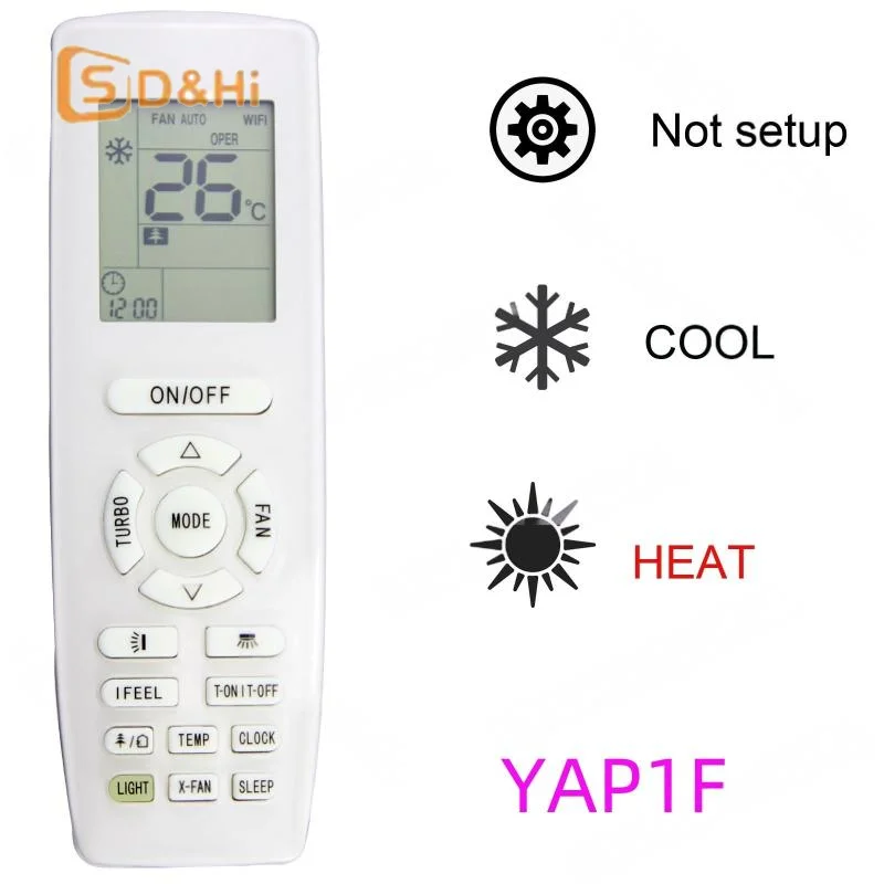 1Pcs YB1F2 YB1FA Replacement New YAP1F AC Remote Air Conditioner A/C Remote Control DIY Accessories For Gree