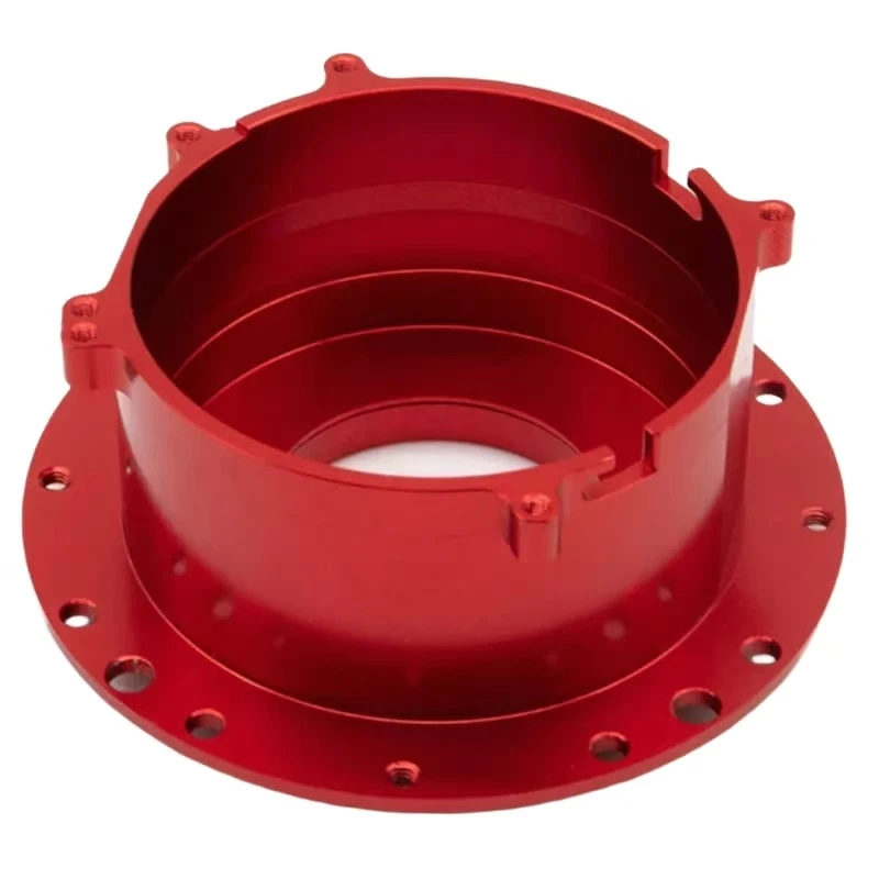 الشركة المصنعة الصينية 5 محور التصنيع باستخدام الحاسب الآلي الدقيق النماذج الأولية السريعة مكون لوحة شفة سبائك الألومنيوم الأحمر