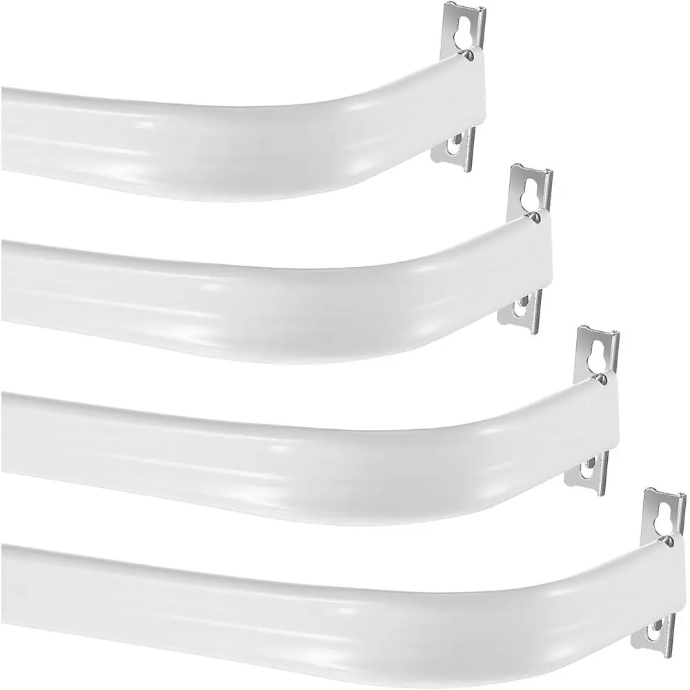 4 Packs Curtain Single Rods Bulk Adjustable Tension Rod or Door Kitchen Valance Sash Curtains, Bracket and Hardware Included (36