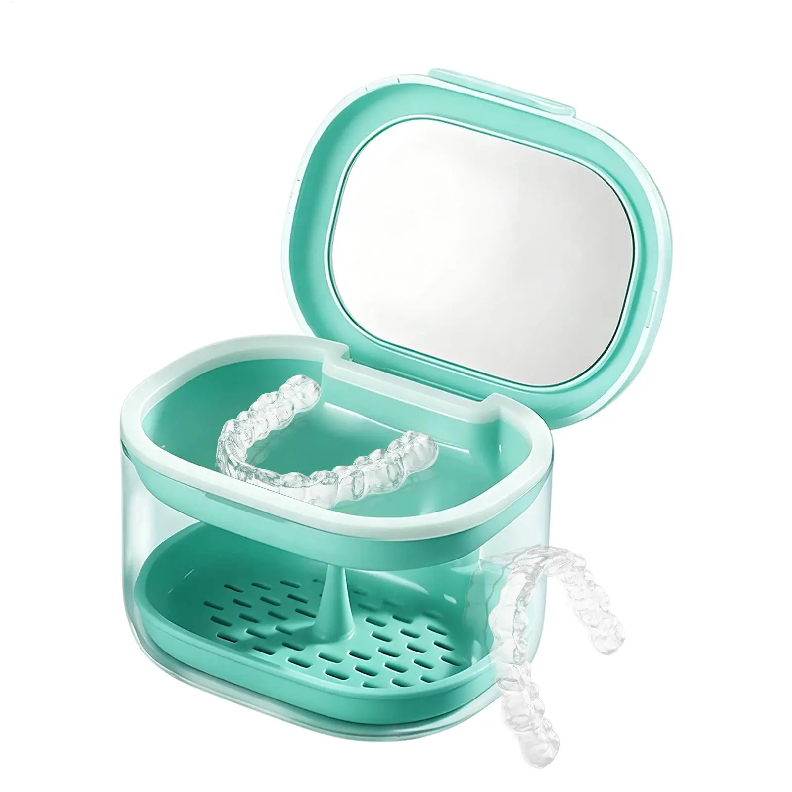 Retainer Container Leakproof Multipurpose False Teeth Soak Container Portable Mouthguard Case For Women Men Adults Kids Home