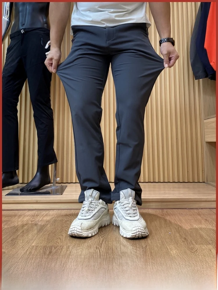 

Уличные мужские повседневные брюки, прямые брюки, осень-зима, новые простые однотонные повседневные брюки с воротником-стойкой
