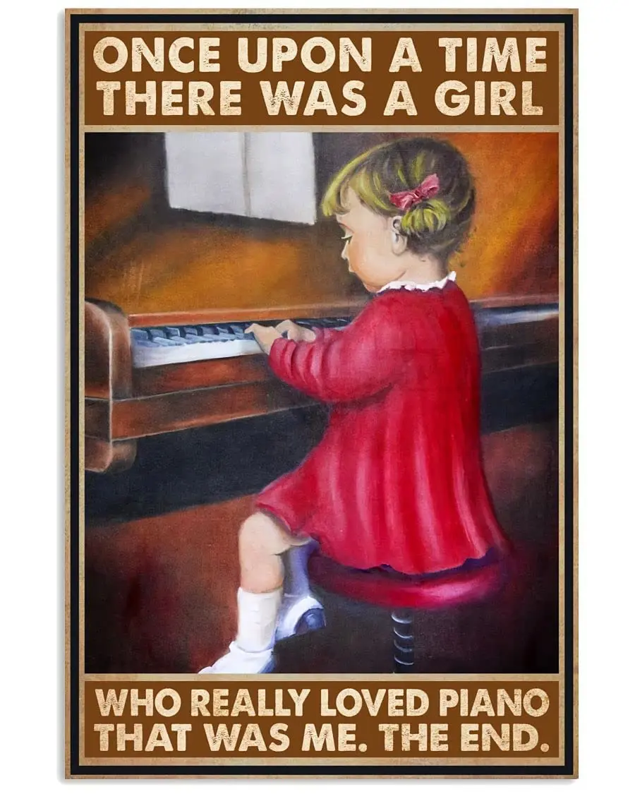Девушка пианино однажды была девушка, которая действительно понравилась пианино это был мой постер винтажная металлическая фотография