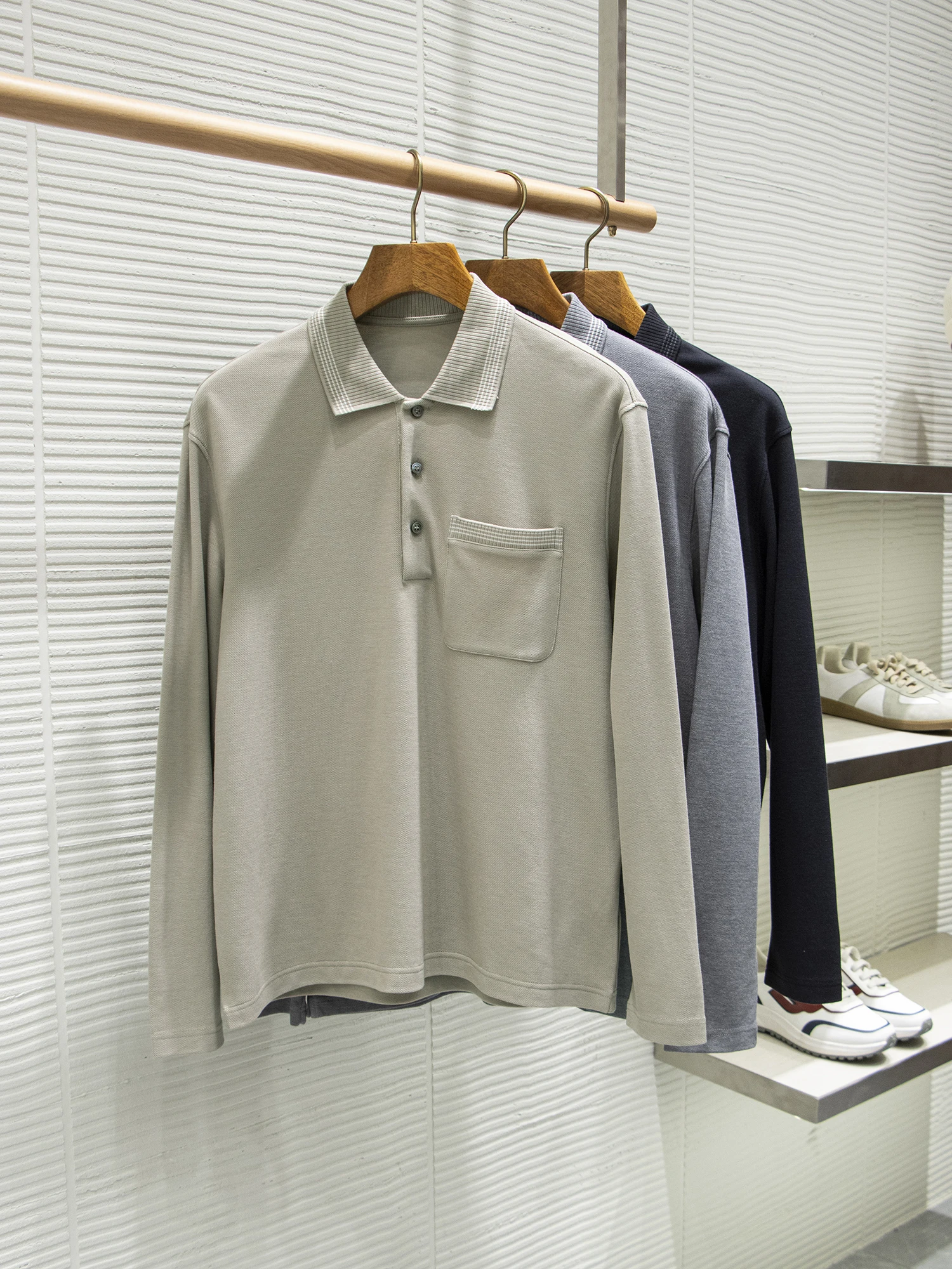 

Специальное предложение 3XL! Мужская деловая повседневная рубашка с длинным рукавом из трикотажной ткани с добавлением шерсти, приятная к коже, эластичная