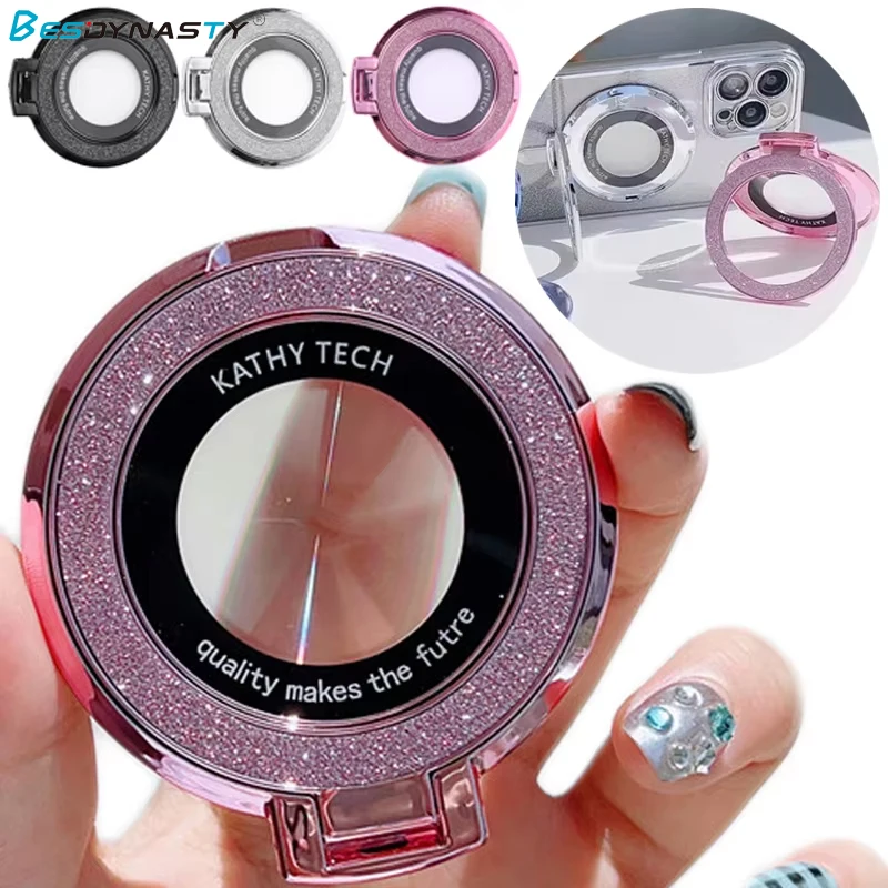 

Luxury Glitter Bling Finger Ring Phone Holder Luxury Mobile Phone Stand Grip Back Sticker Phones Mount For iPhone 16 Bracelet