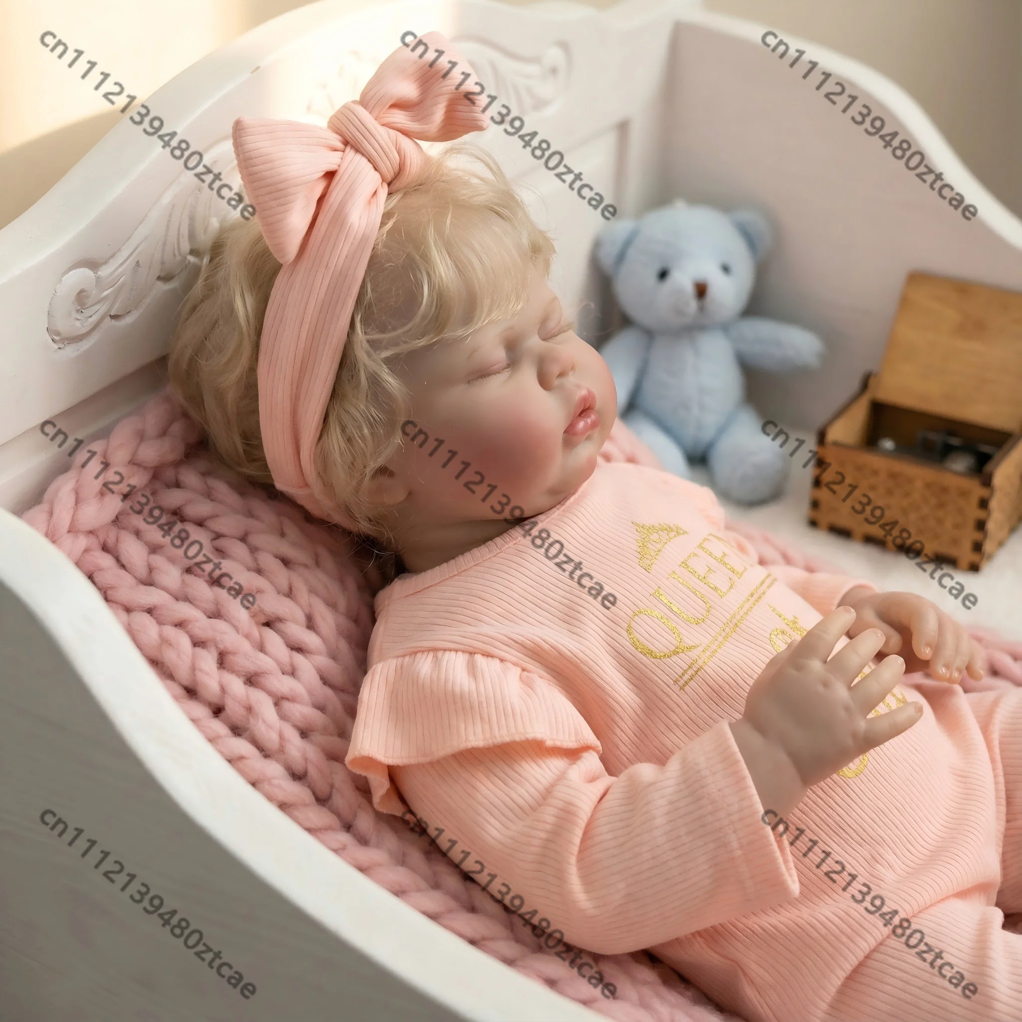 24 Inch Toddler Girl Doll, Hand Rooted Natural Hair, Soft Weighted Cloth Body,  Cuddly Collectible Reborn Baby Toy Gift