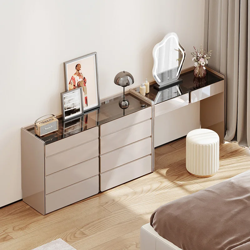 

Dresser, integrated Italian light luxury master bedroom eight-bucket cabinet, modern minimalist high-end simple bedside cabinet