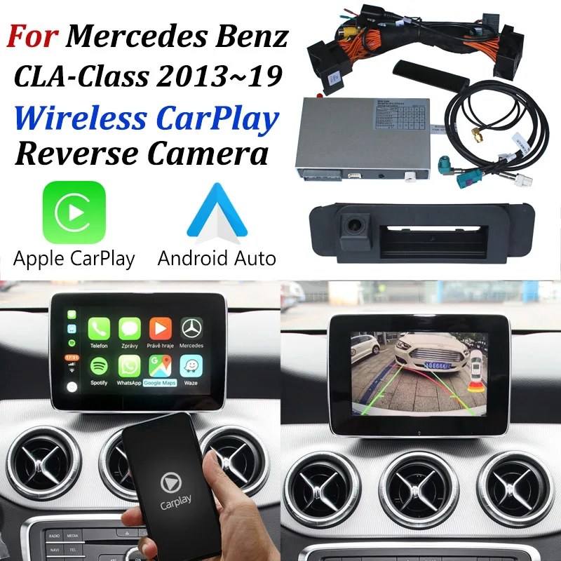 For Mercedes Benz CLA C117 X117 2013~2019 Wireless Apple Car Play CarPlay Android Auto Mirror Compatible Front Rear View Camera