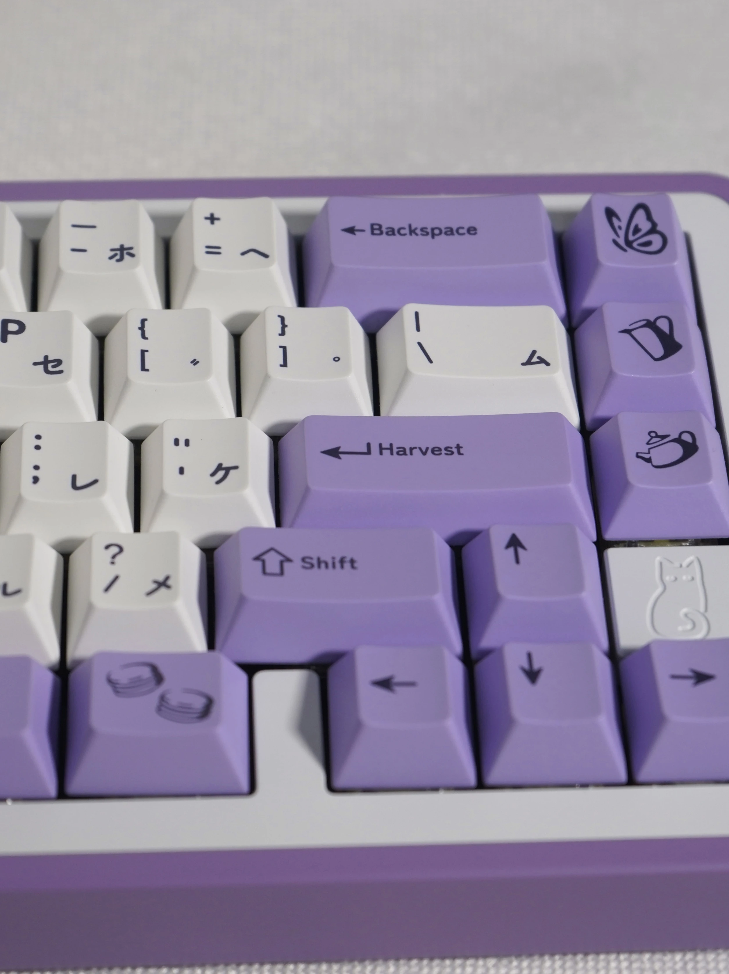 Imagem -05 - Personalizado Teclado Mecânico Keycap Grupo Pbt Cherry Sublimation Japonês Lavender Purple Gmk 116 Chaves