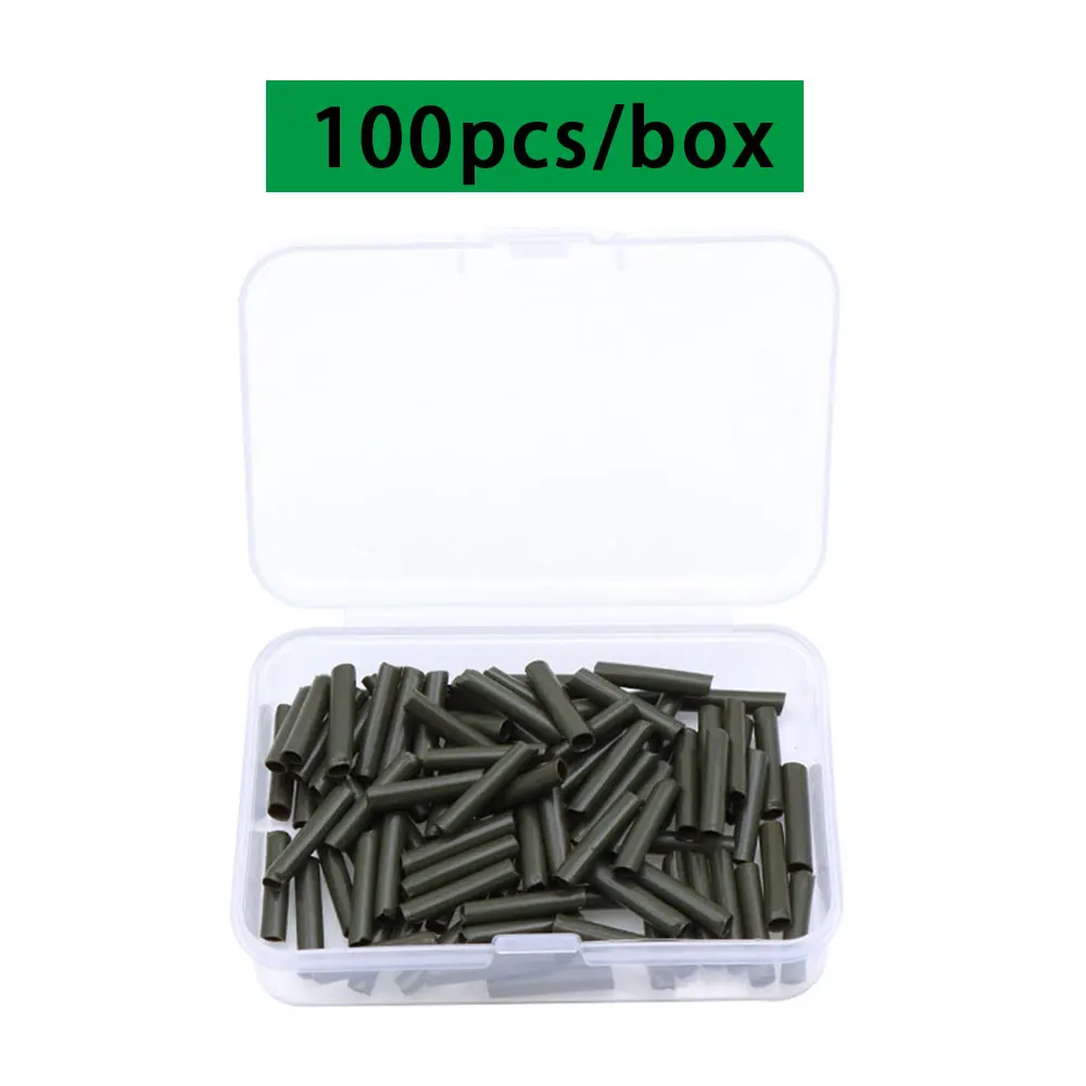 100pcs Carp Accessories Fishing Hook Kicker Aligner  Heat Shrinking Tube Hook Line Angle Sleeve For Fishing Rig Terminal Tackle