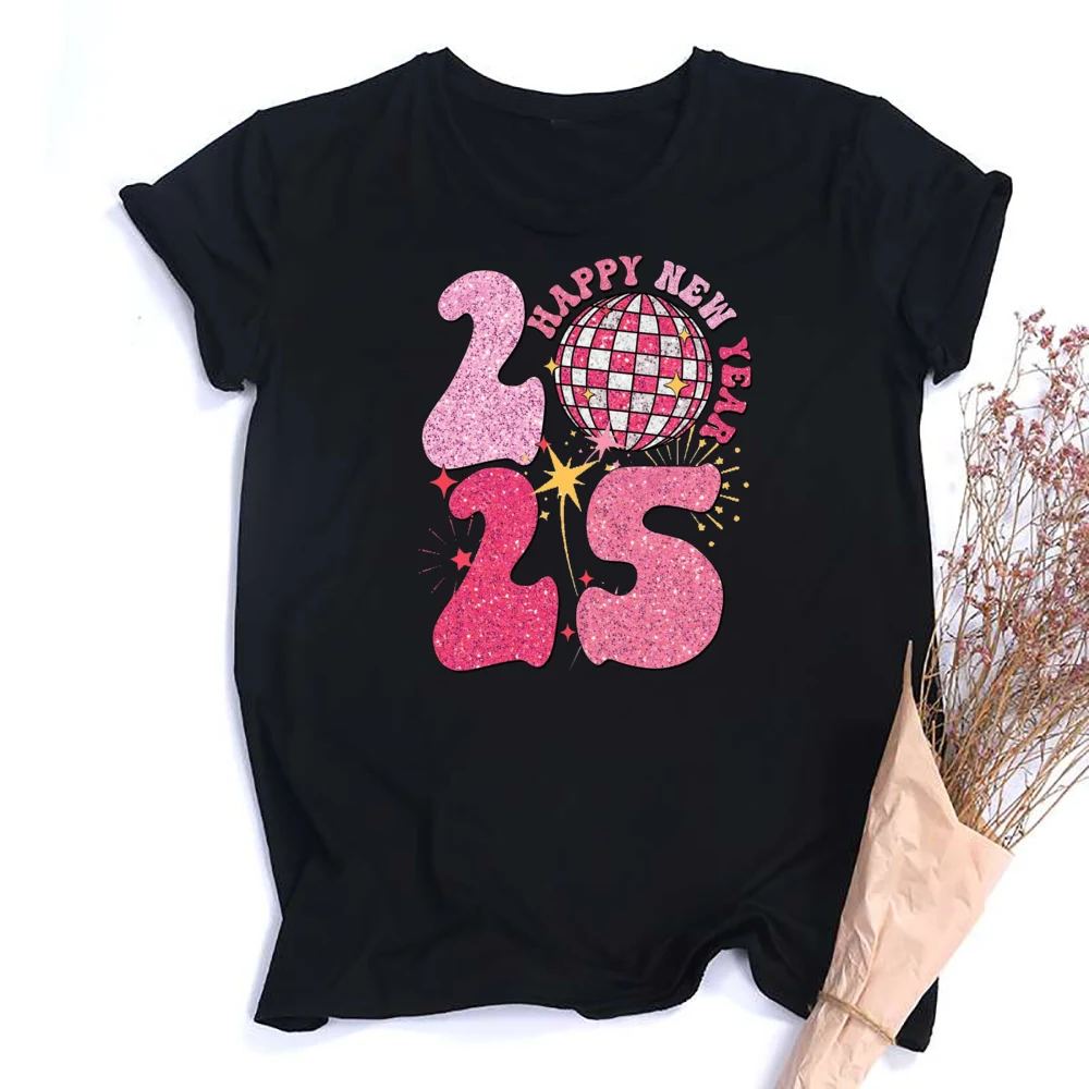 Happy New Year 2025 Women Fashion Top Clothes in My 2025 ERA New Year\'s Eve Shirt Women Short Sleeve Holiday Shirts