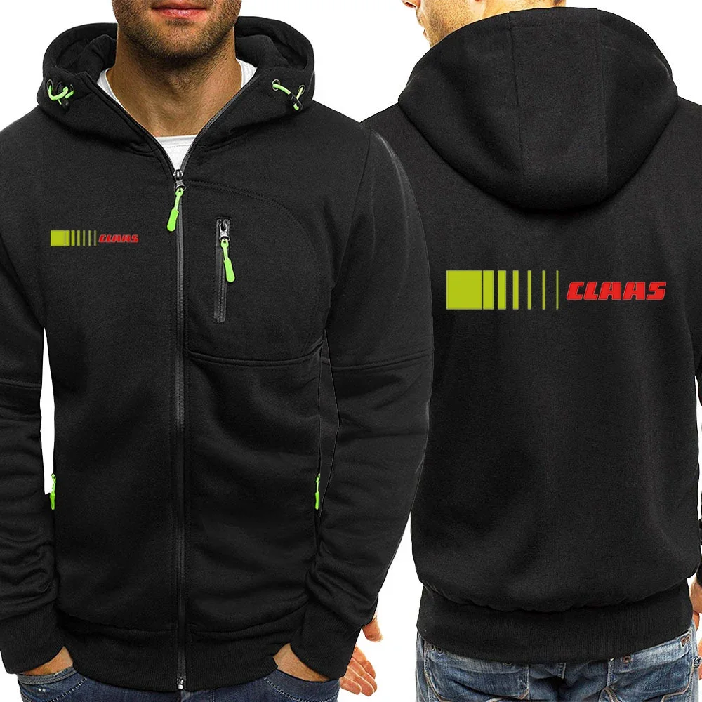 

Claas Mens New Casual Spring And Autumn Versatile Three-color Zipper Hooded Cotton Long-Sleeved Comfortable Simplicity Coat