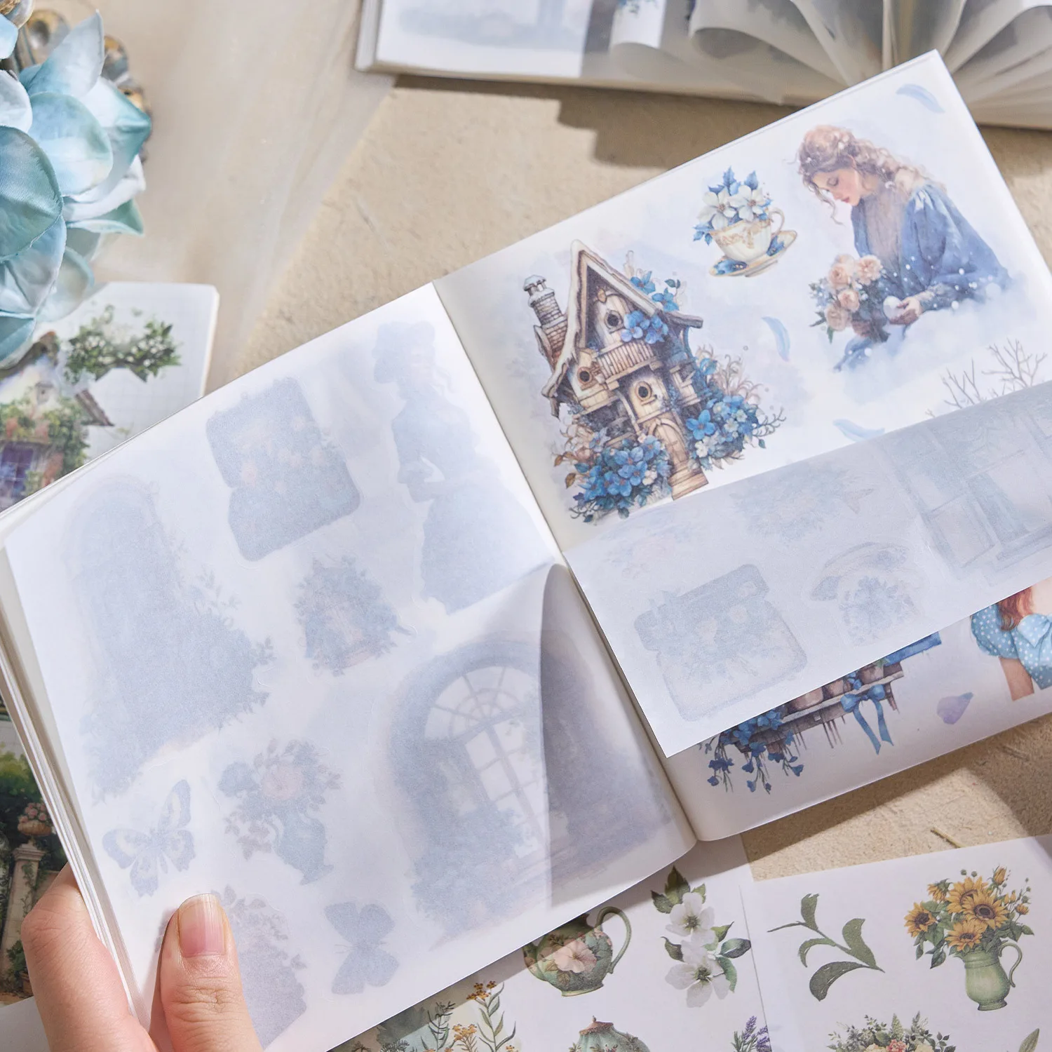 1 حزمة/2 حزمة ملصقات يومية غريب الأطوار-مشهد مجموعة عالم الخيال صنع ملصقات تزيين 50 قطعة/الحزمة