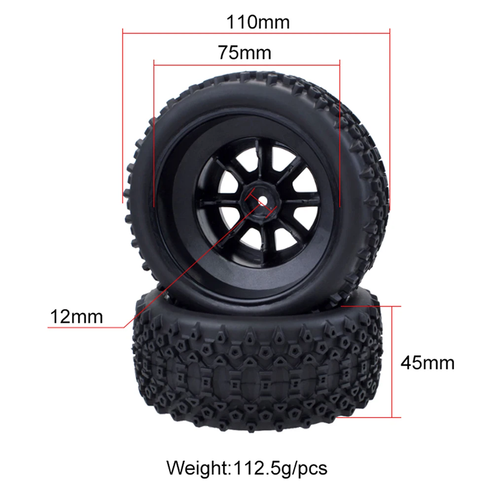 ZD Racing RC Wheels and Tires 1/10 Scale 12mm Hex Short-course Truck Anti-skid 4PCS For VKAR Redcat HSP Traxxas Slash HPI